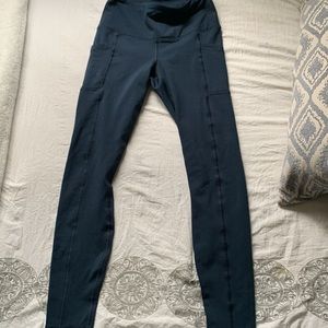 Navy Blue Leggings with Side Pockets